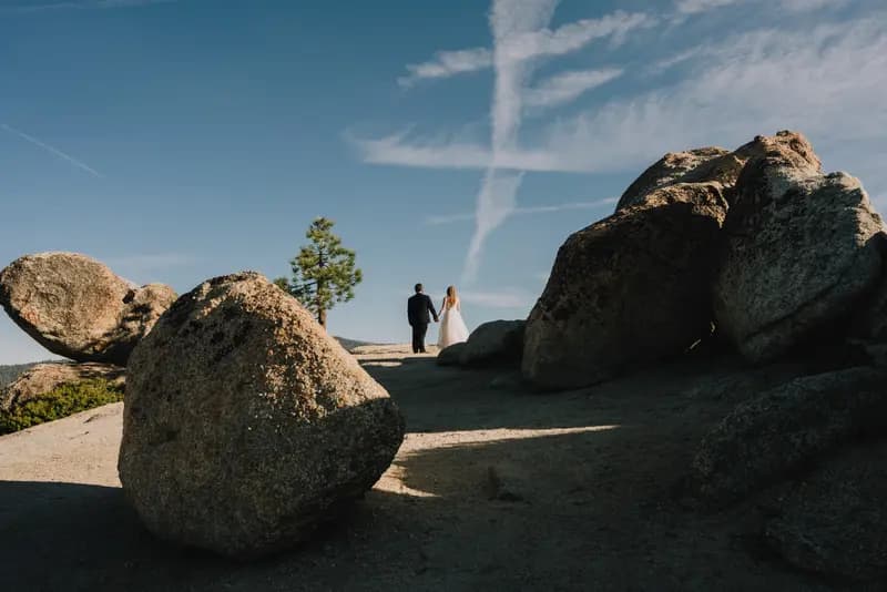 Cinematic wedding portrait, Yosemite National Park
