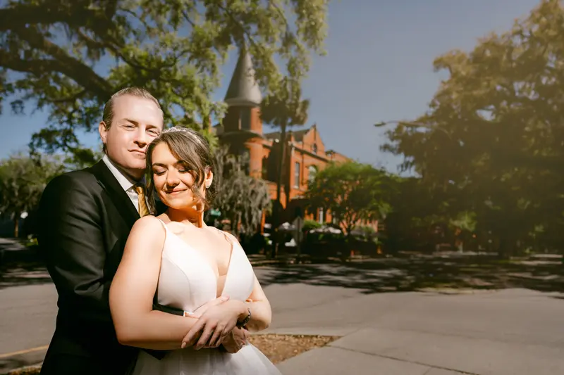 Wedding portrait with elegant styling