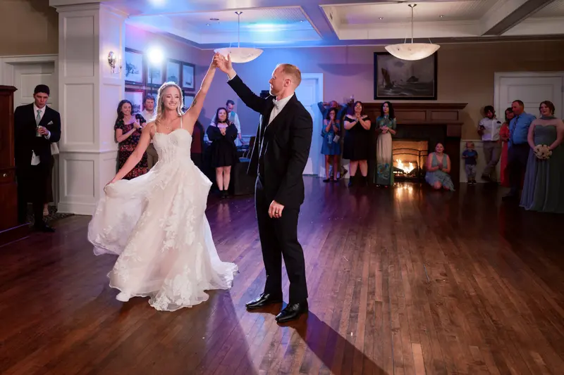 Intimate wedding portrait, editorial framing