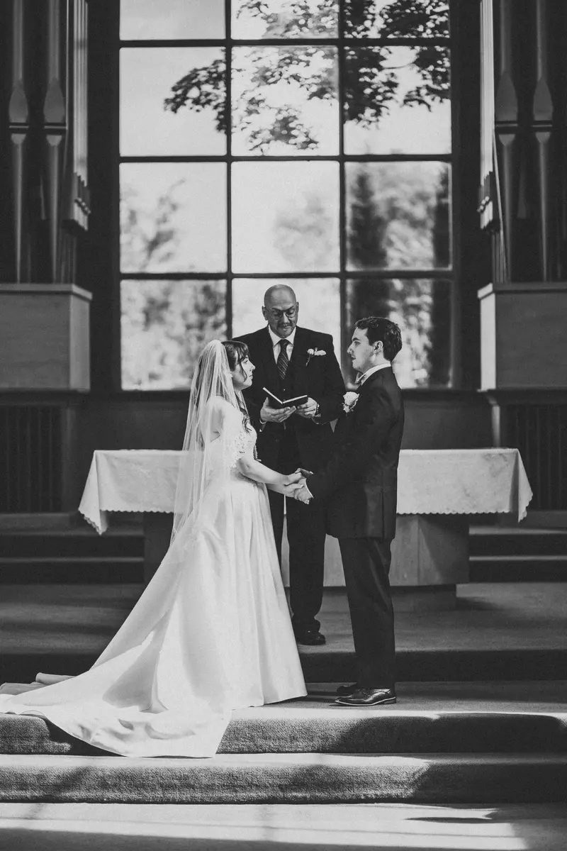 Wedding ceremony, intimate first look