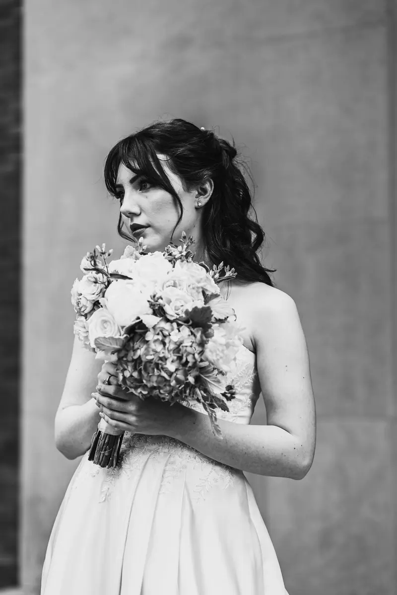 Wedding portrait preview with natural light