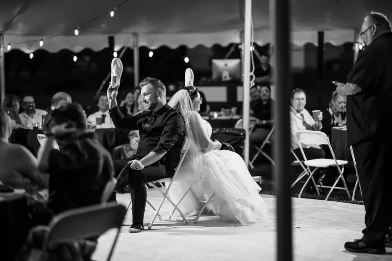 Wedding reception portrait, joyful and candid