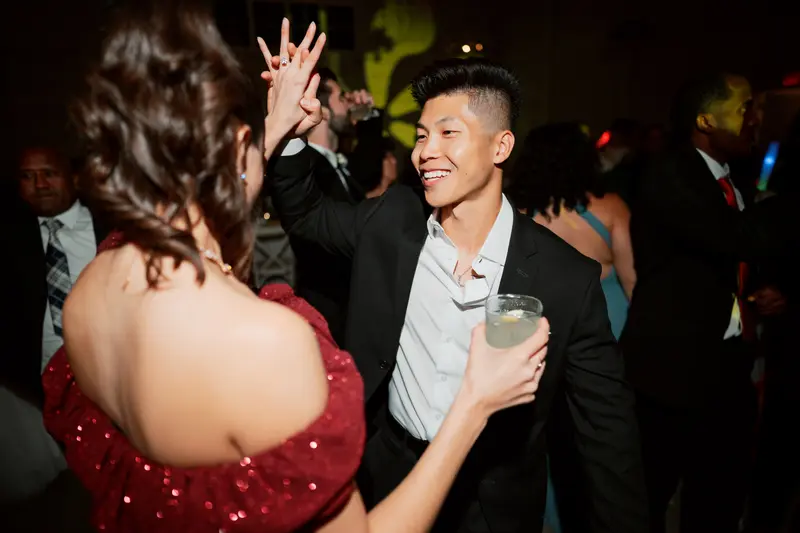 Wedding reception, authentic emotional moment