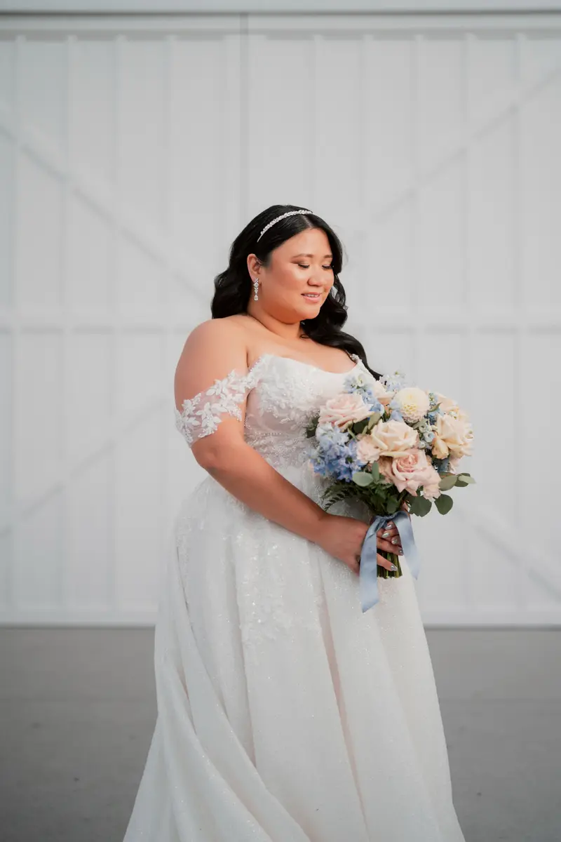 Wedding portrait with romantic natural light