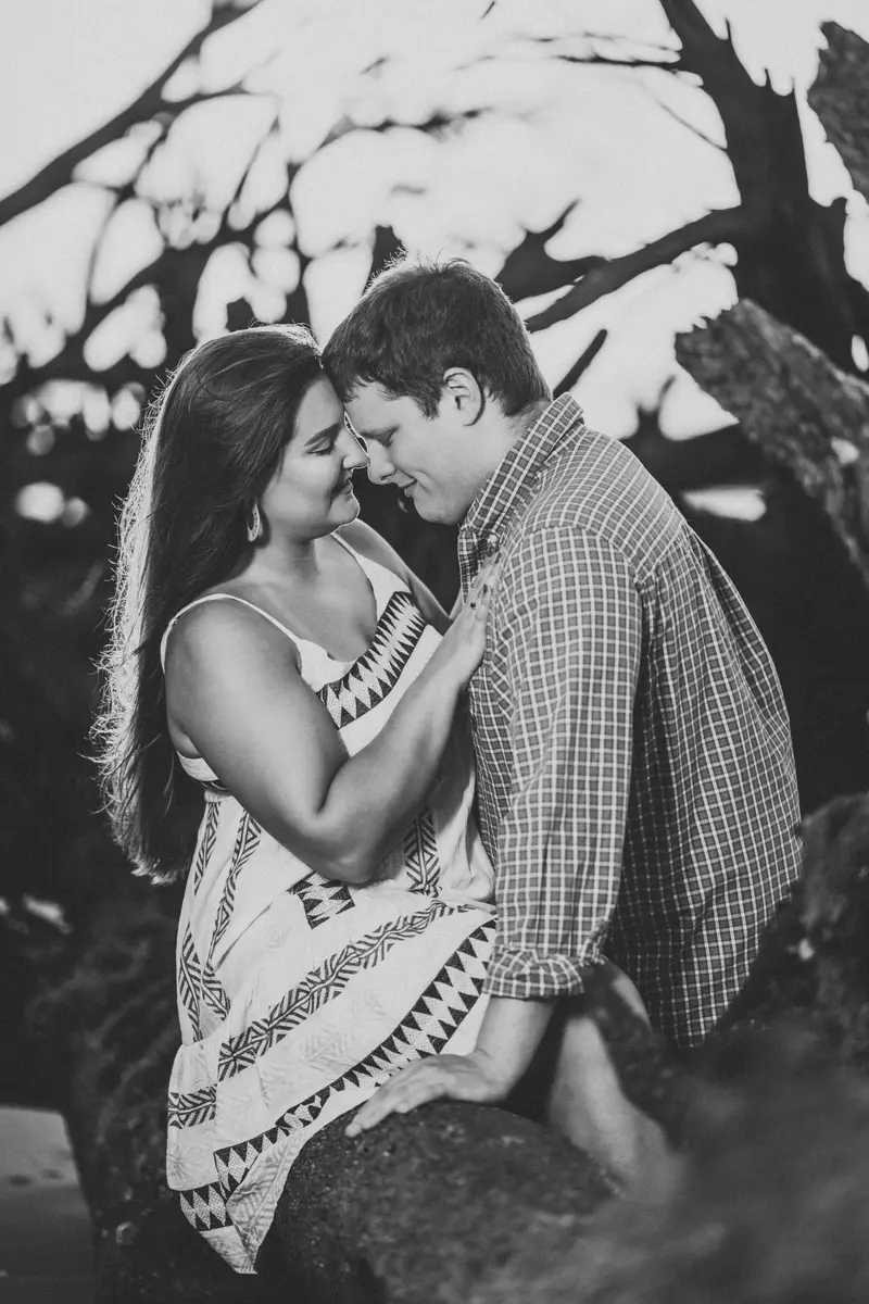 Wedding portrait, cinematic and intimate